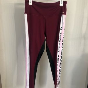 PINK Victoria’s Secret Maroon Leggings Stripped L